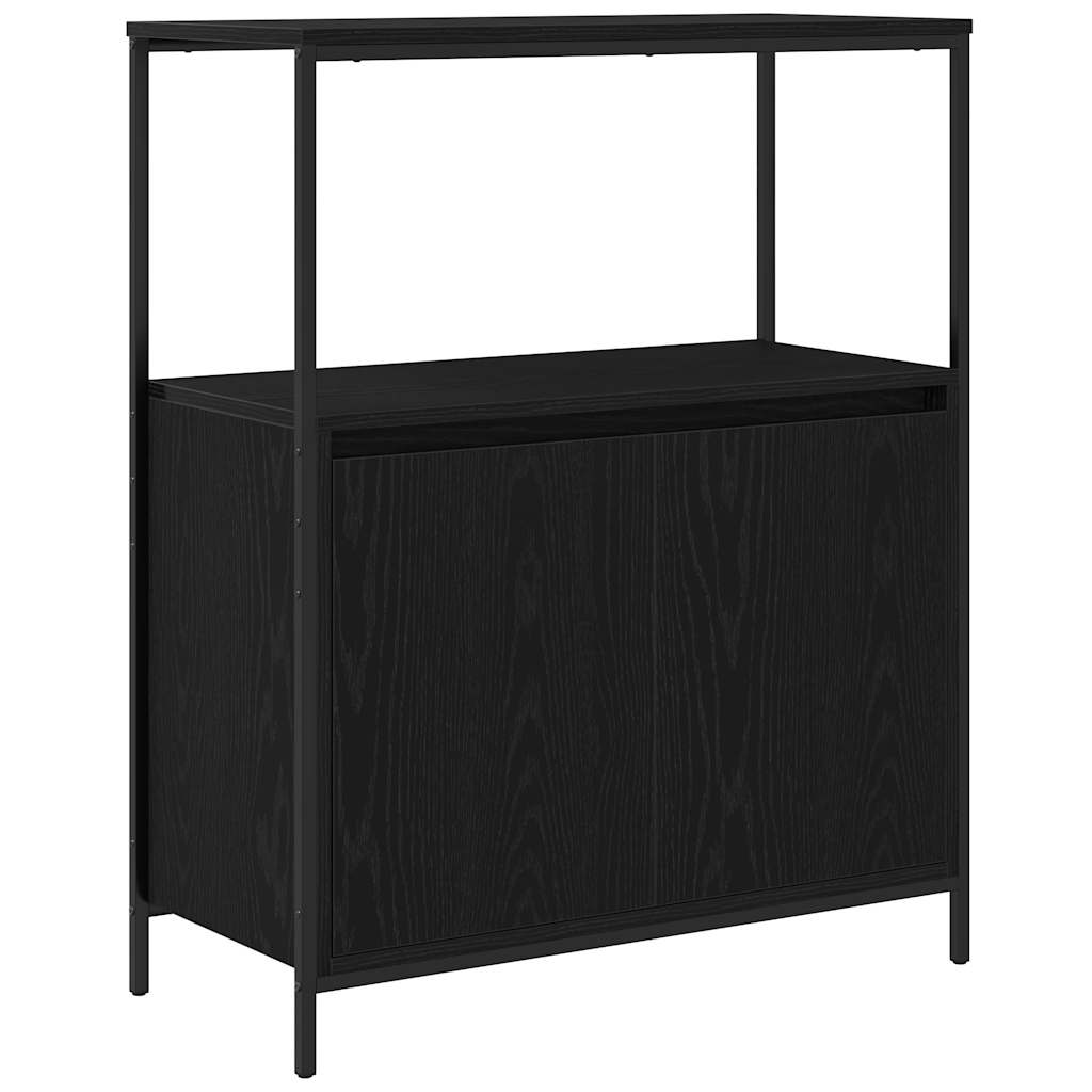 Baderomsskap med hyller svart eik 76,5x35x95 cm