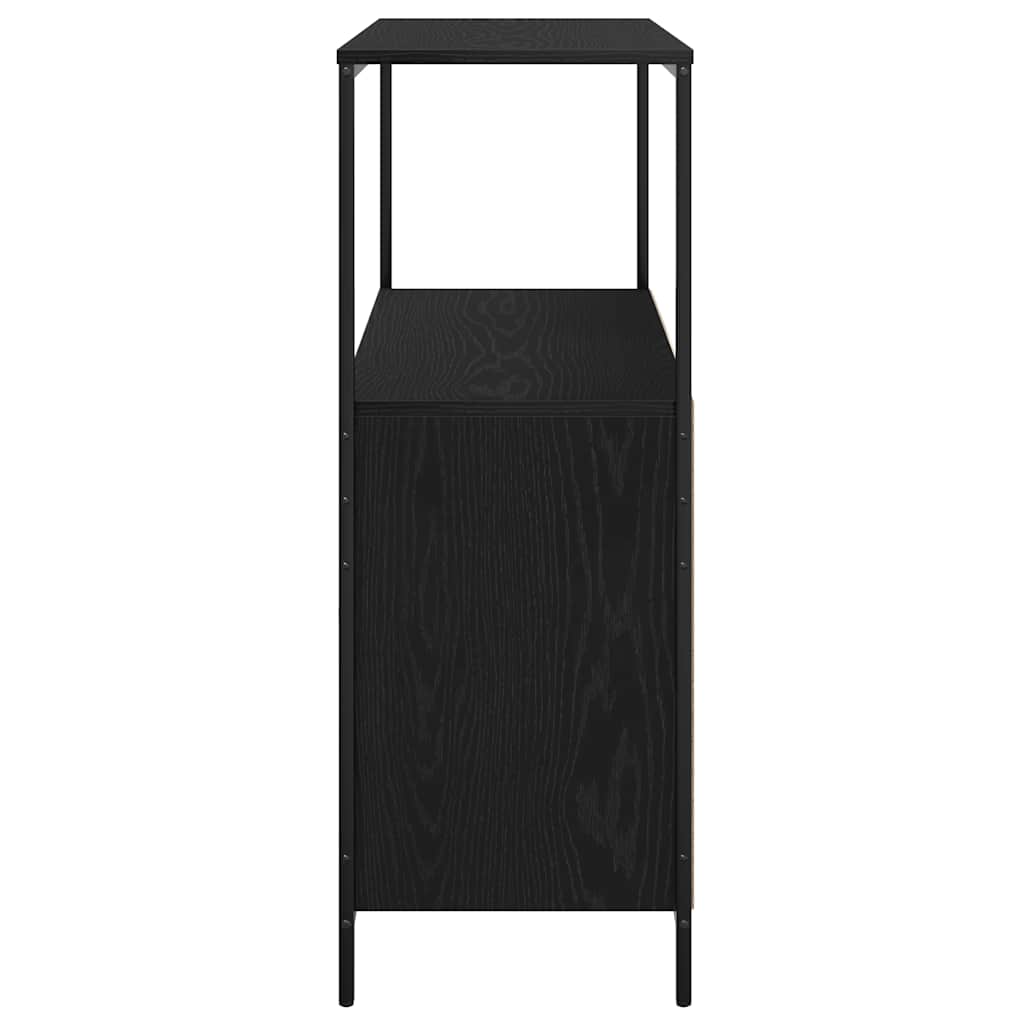 Baderomsskap med hyller svart eik 76,5x35x95 cm