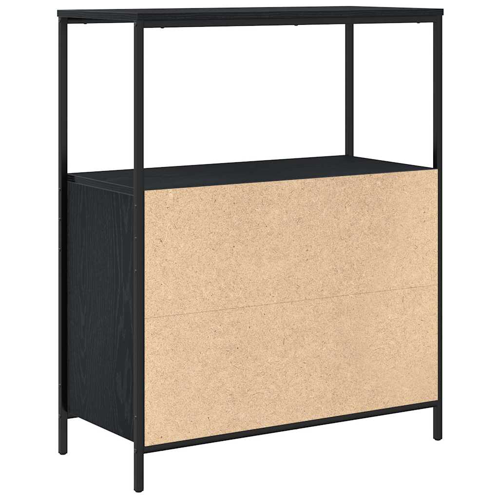 Baderomsskap med hyller svart eik 76,5x35x95 cm