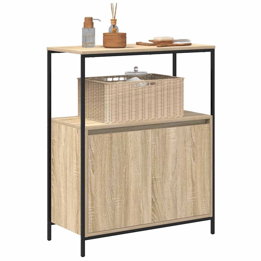 Baderomsskap med hyller sonoma eik 76,5x35x95 cm