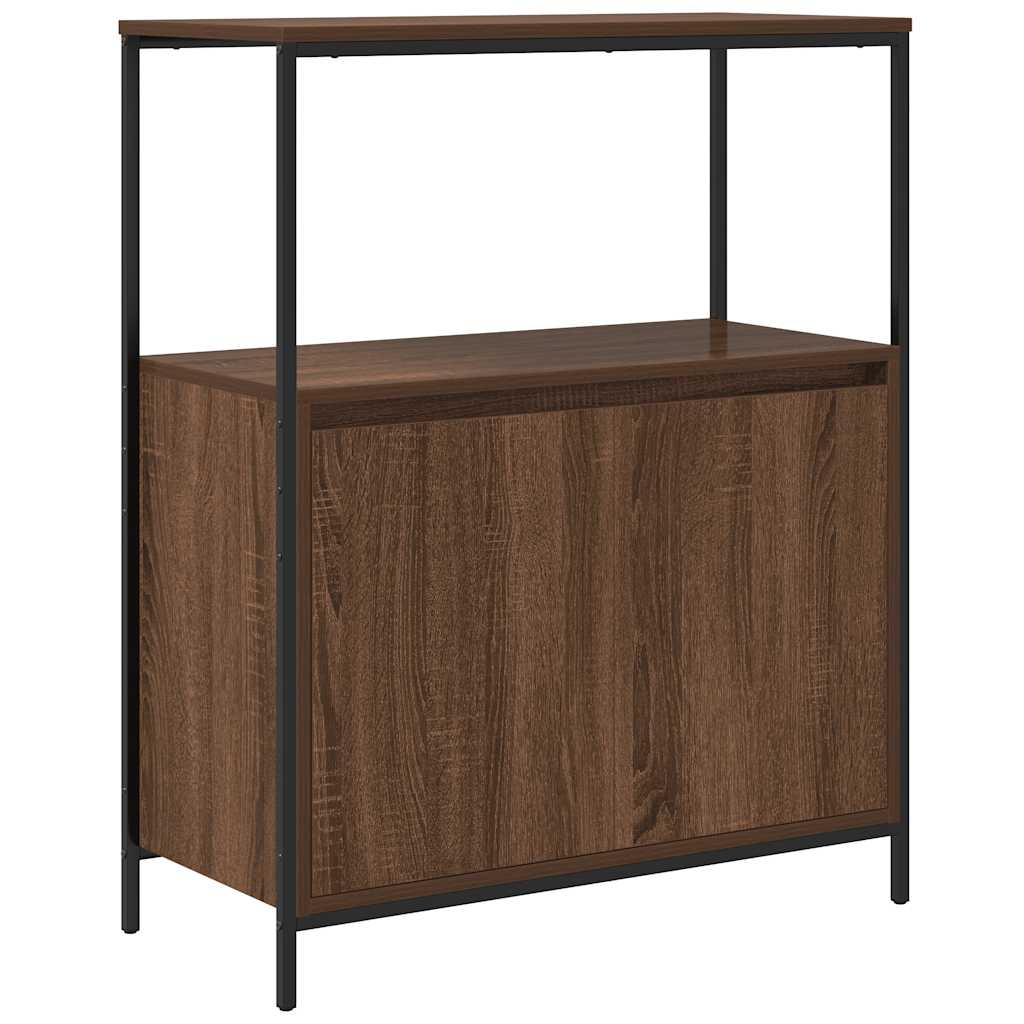 Baderomsskap med hyller brun eik 76,5x35x95 cm