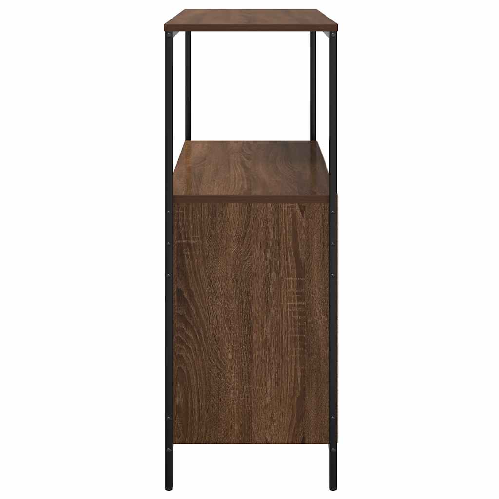 Baderomsskap med hyller brun eik 76,5x35x95 cm