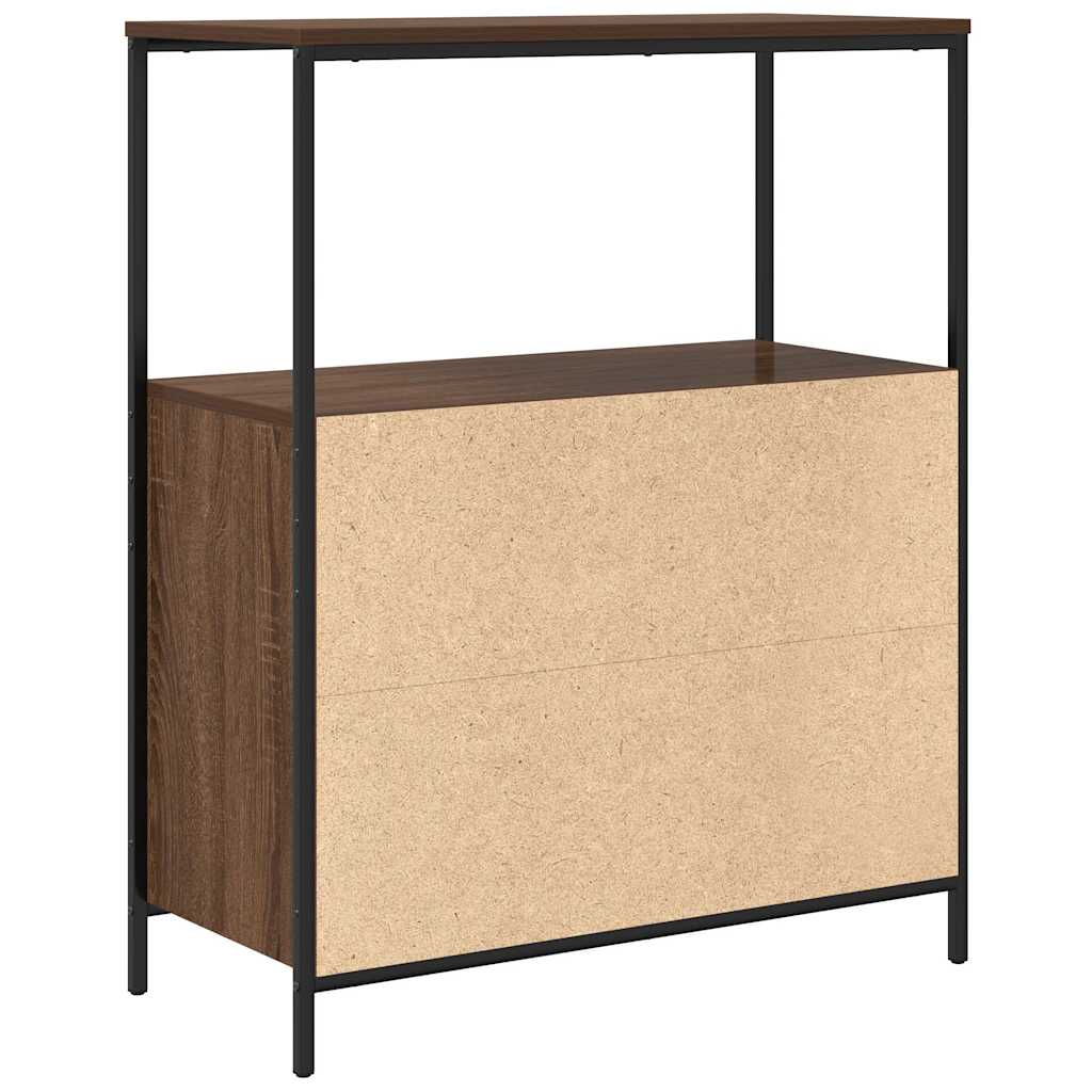 Baderomsskap med hyller brun eik 76,5x35x95 cm