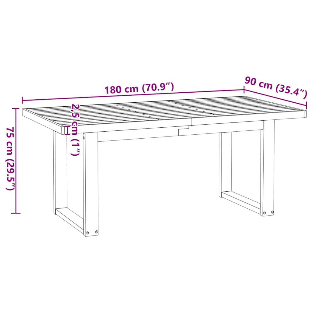 Spisebord Kjøkkenbord NOAIN U-formede ben 180x90x75 cm heltre furu