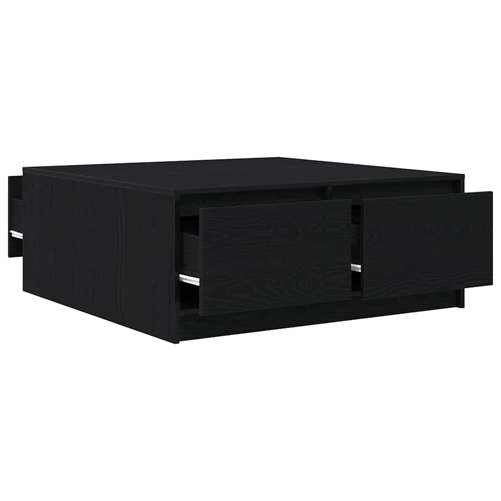 Salongbord Sofabord Svart med skuffer 100x100x40 cm