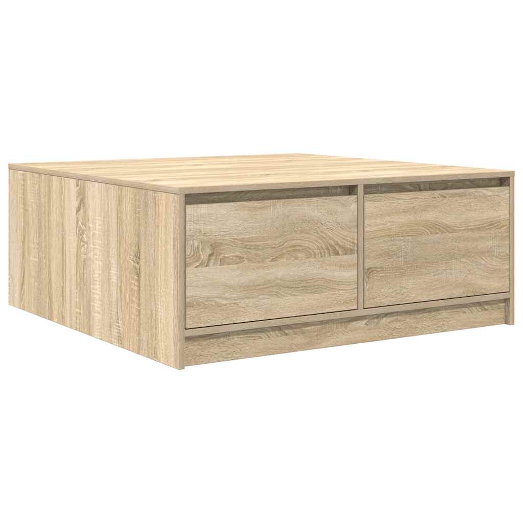 Salongbord Sofabord Sonoma Eik med skuffer 100x100x40 cm