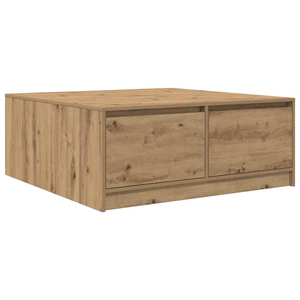 Salongbord Sofabord Artisan Eik med skuffer 100x100x40 cm