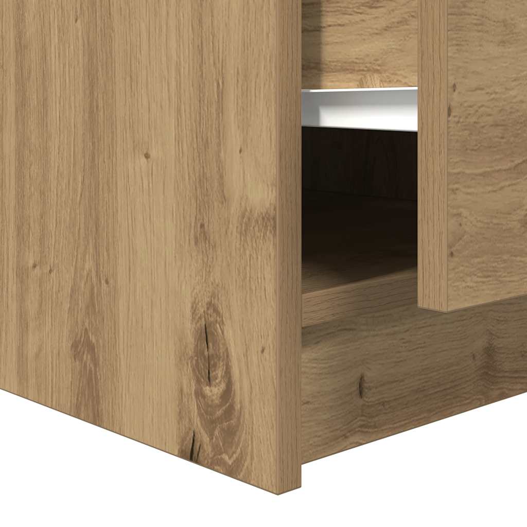 Salongbord Sofabord Artisan Eik med skuffer 100x100x40 cm