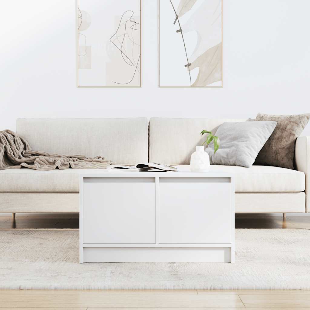 Salongbord Sofabord Hvit med skuffer 70,5x70x40 cm