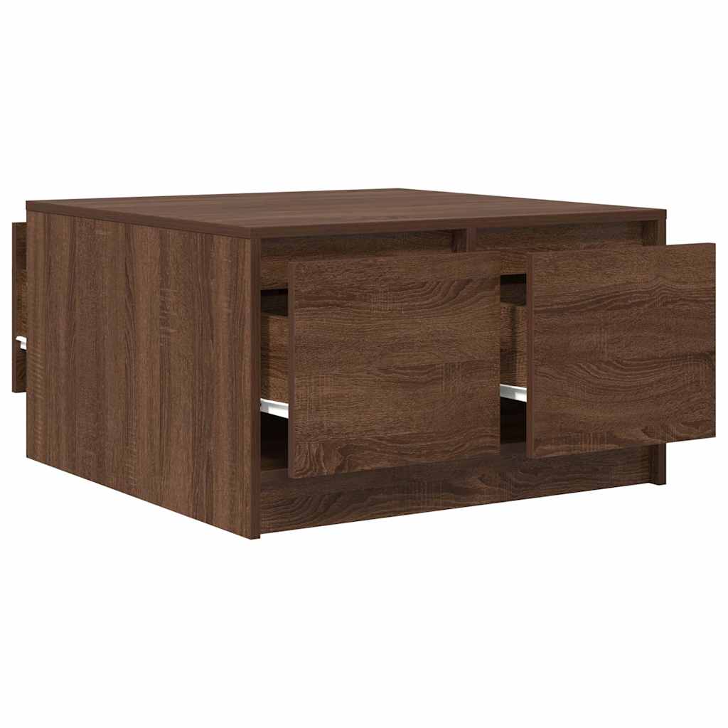 Salongbord Sofabord Brun Eik med skuffer 70,5x70x40 cm