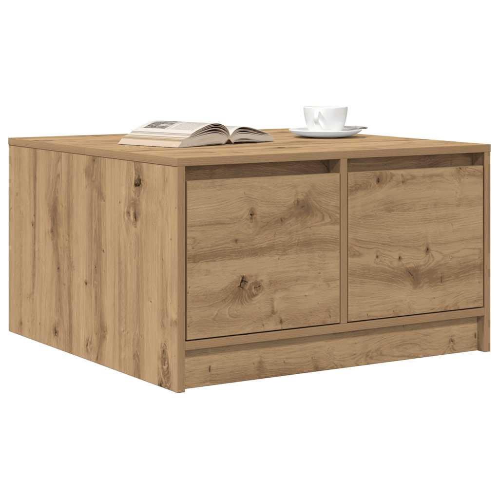 Salongbord Sofabord Artisan Eik med skuffer 70,5x70x40 cm