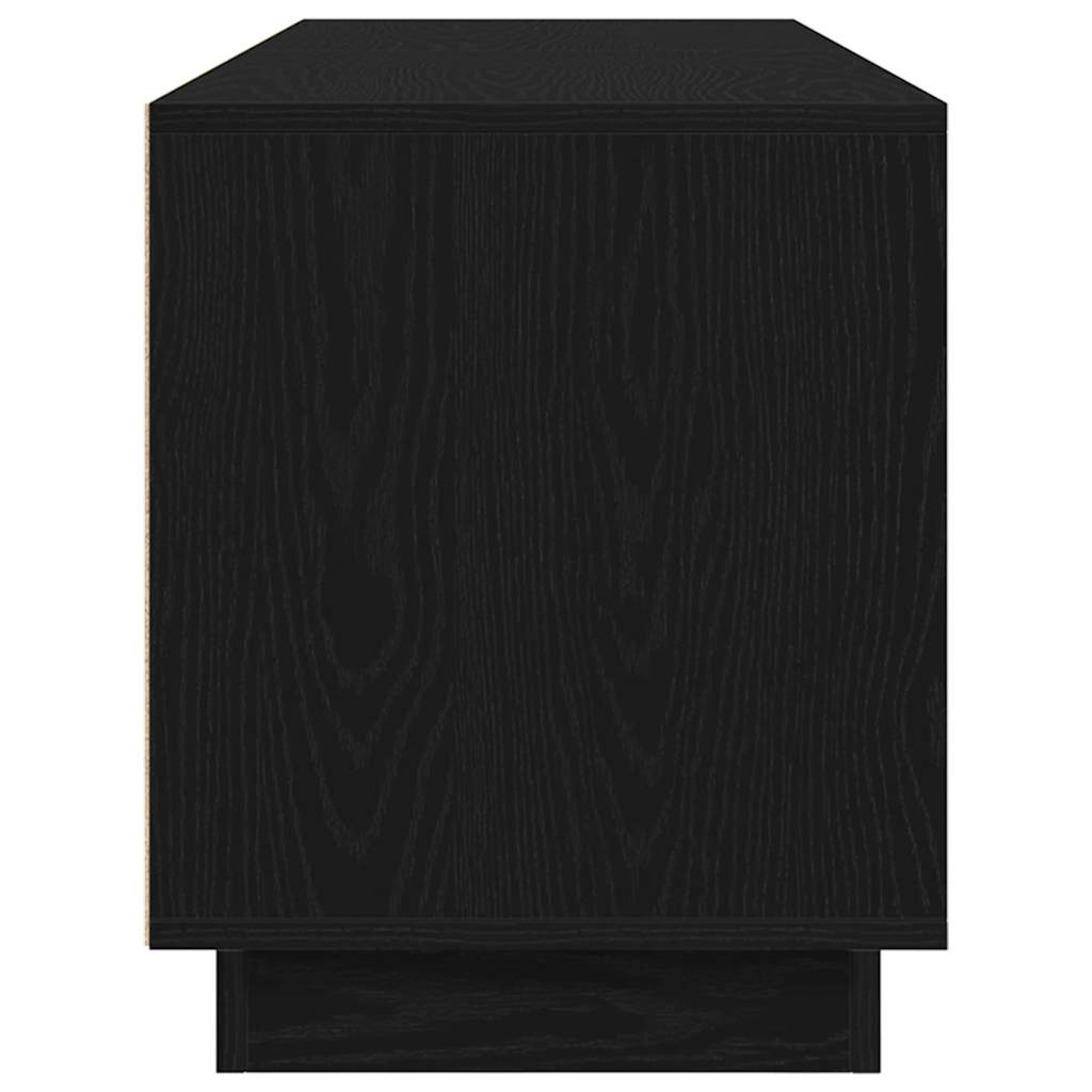 TV-Møbel Svart Eik TV-benk med LED-lys 160,5x41x50 cm