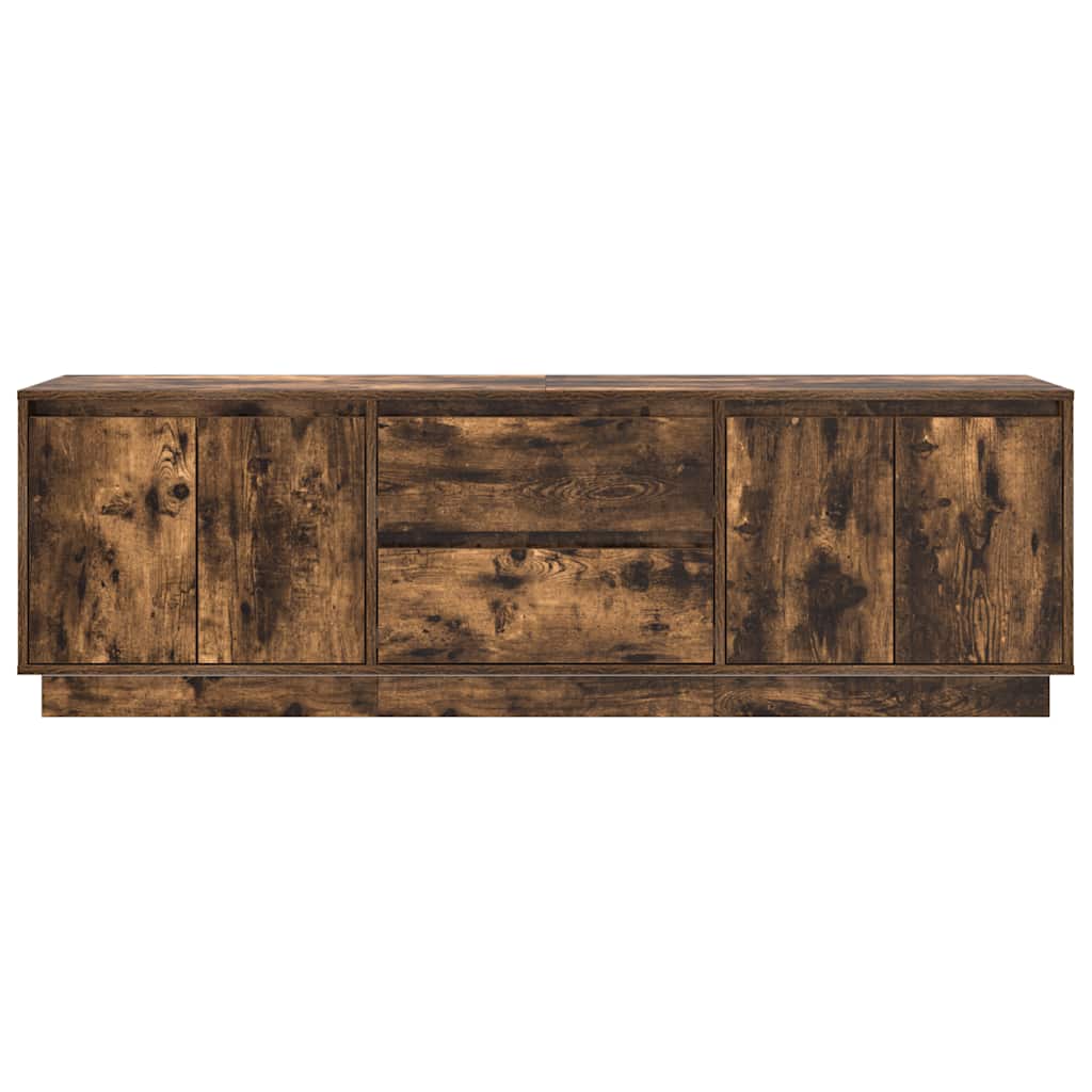 TV-Møbel Røkt EikTV-benk med LED-lys 160,5x41x50 cm