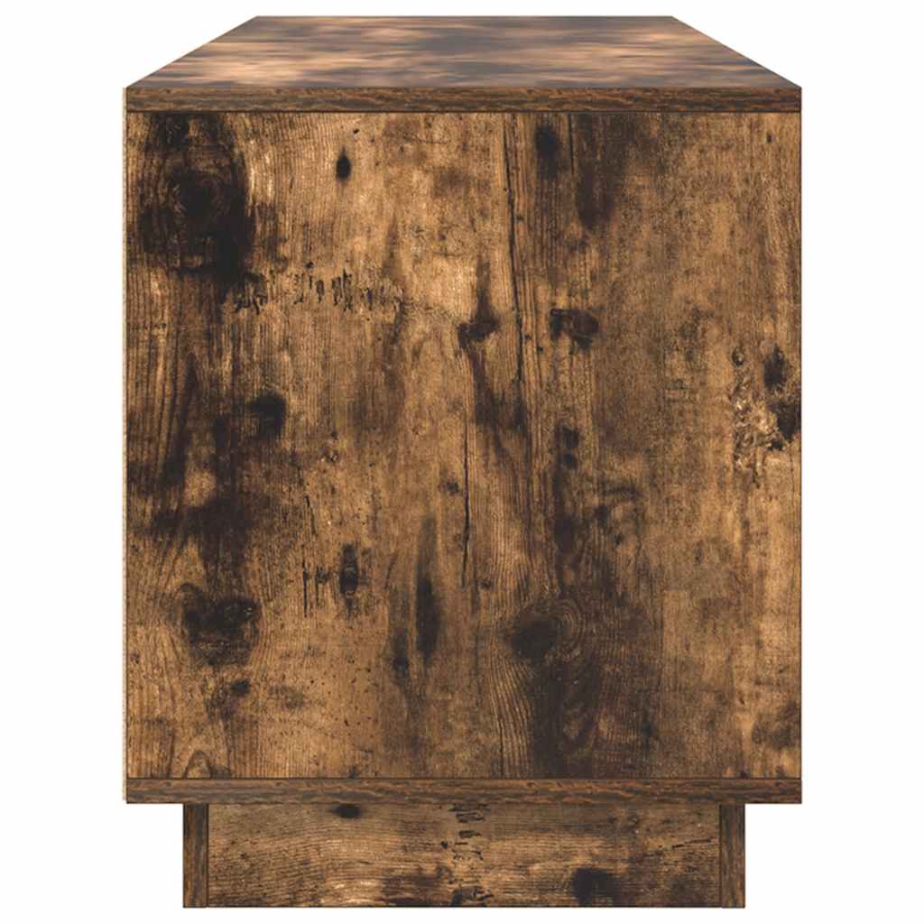 TV-Møbel Røkt EikTV-benk med LED-lys 160,5x41x50 cm