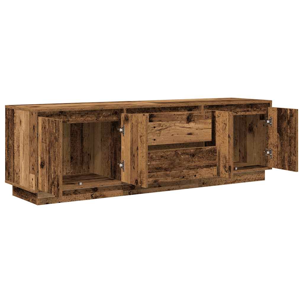 TV-Møbel Gammelt Tre TV-benk med LED-lys 160,5x41x50 cm