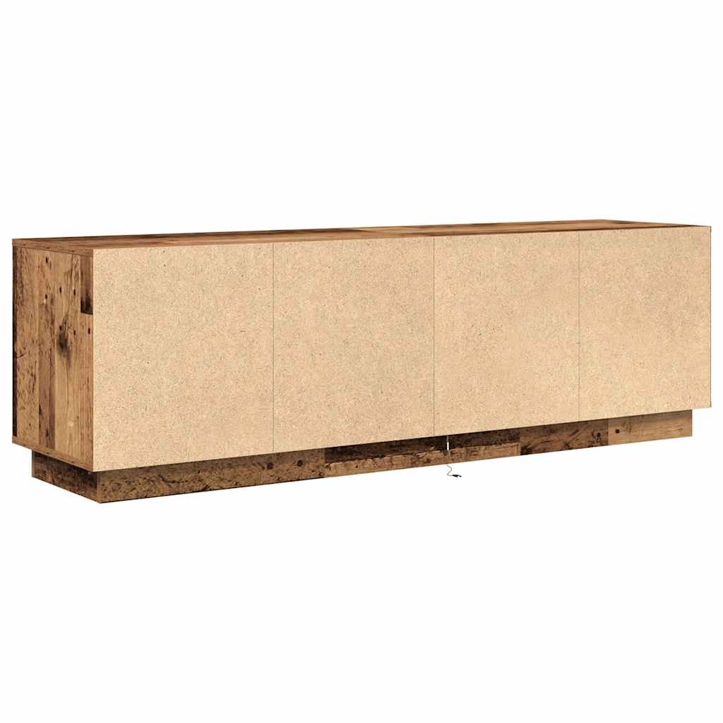 TV-Møbel Gammelt Tre TV-benk med LED-lys 160,5x41x50 cm