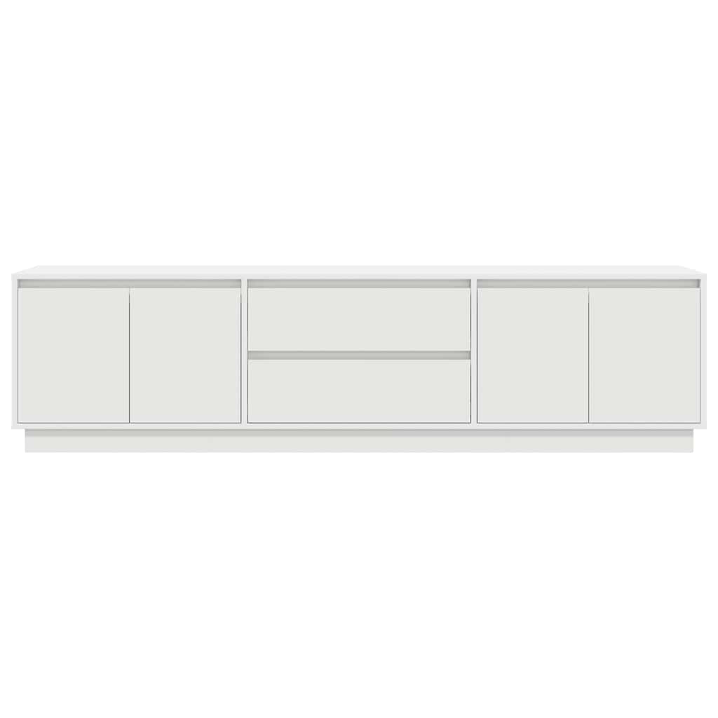 TV-Møbel Hvit TV-benk med LED-lys 160,5x41x50 cm