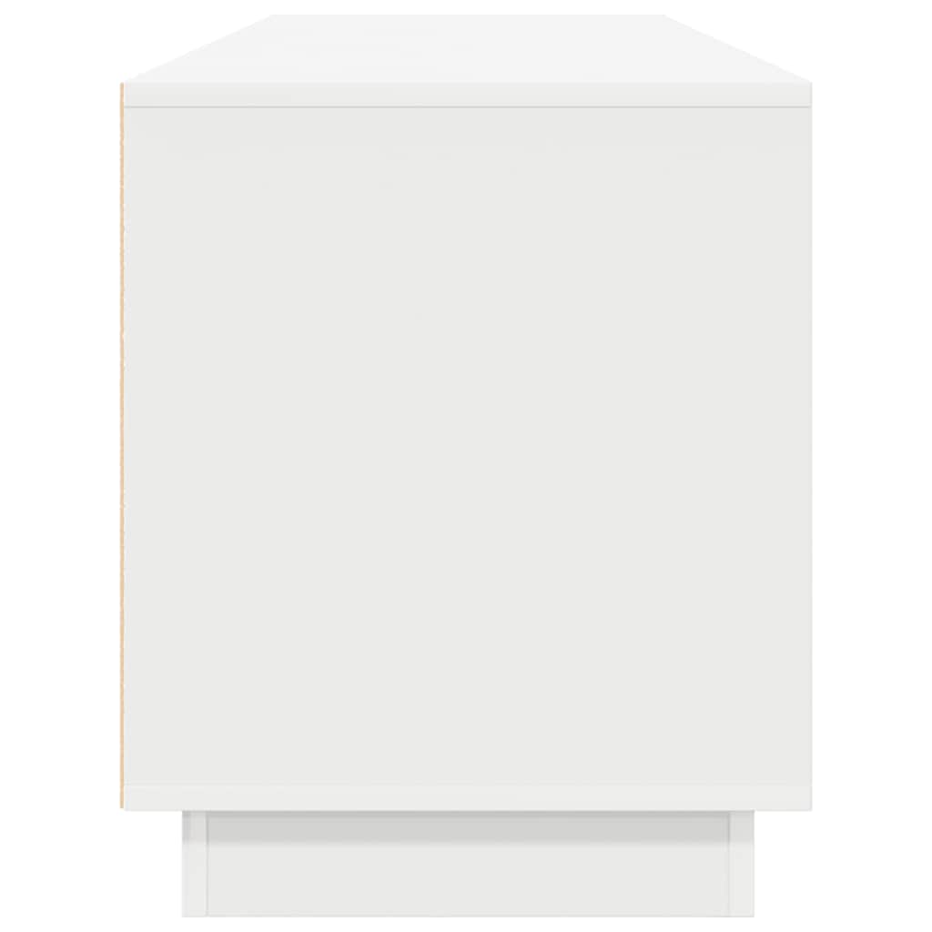 TV-Møbel Hvit TV-benk med LED-lys 160,5x41x50 cm