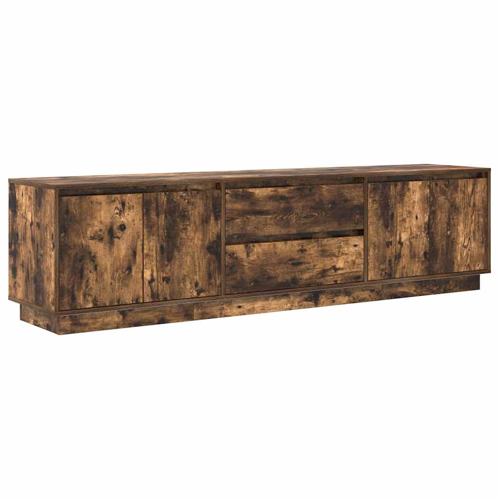 TV-Møbel Røkt EikTV-benk med LED-lys 193,5x41x50 cm