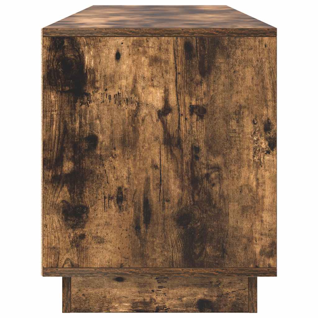 TV-Møbel Røkt EikTV-benk med LED-lys 193,5x41x50 cm