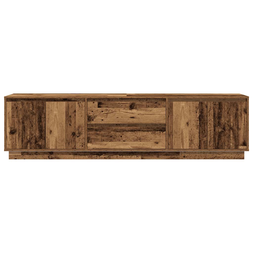 TV-Møbel Gammelt Tre TV-benk med LED-lys 193,5x41x50 cm