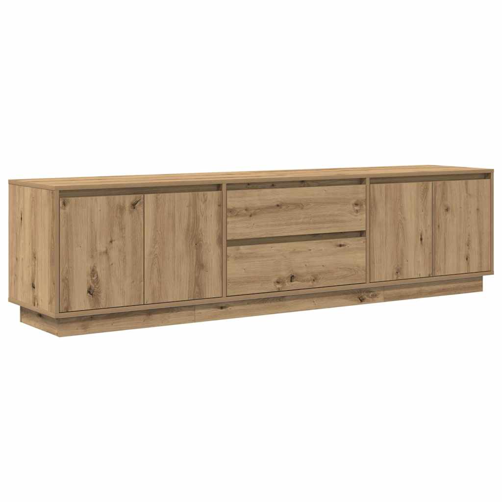 TV-Møbel Artisan Eik Tv-benk med LED-lys 193,5x41x50 cm