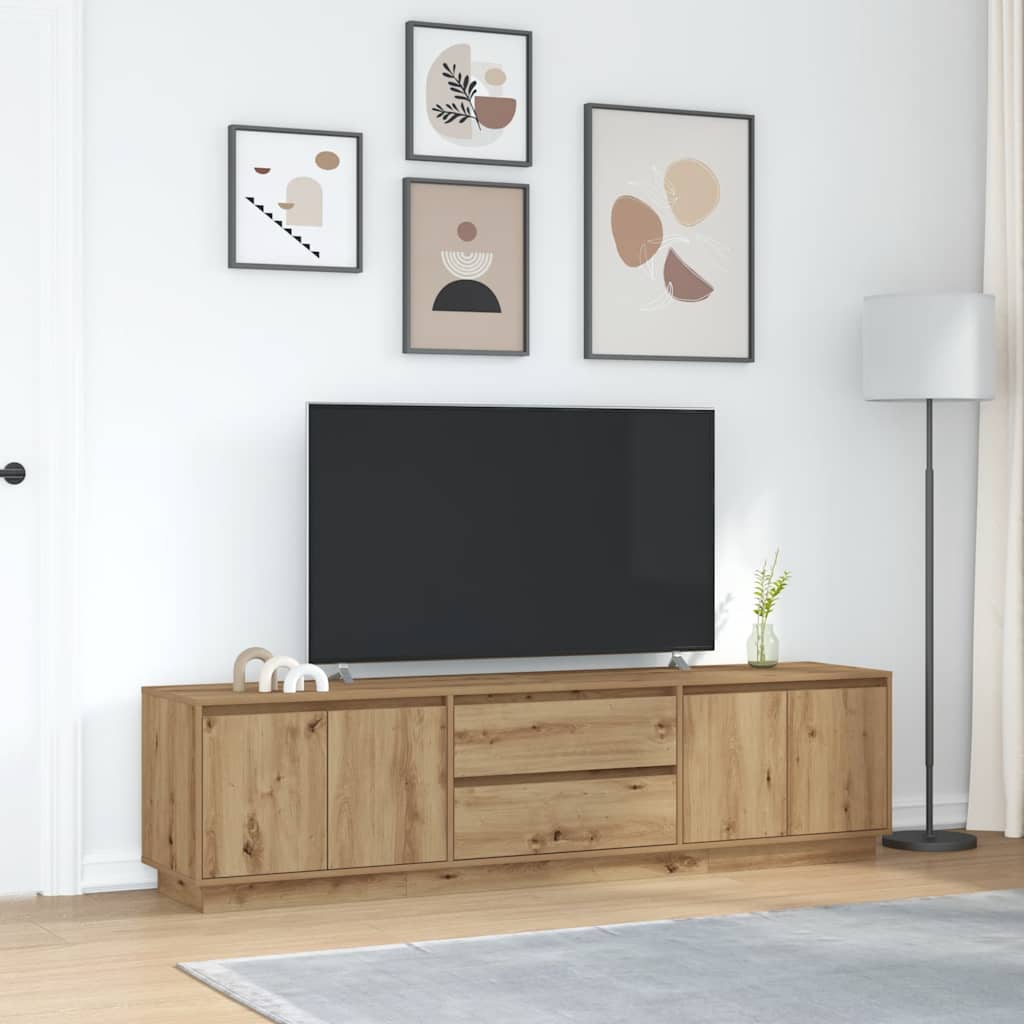 TV-Møbel Artisan Eik Tv-benk med LED-lys 193,5x41x50 cm