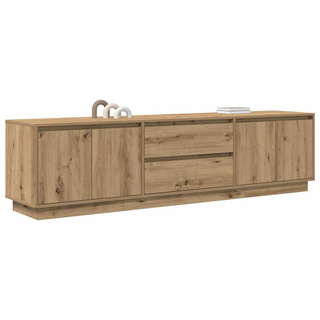 TV-Møbel Artisan Eik Tv-benk med LED-lys 193,5x41x50 cm