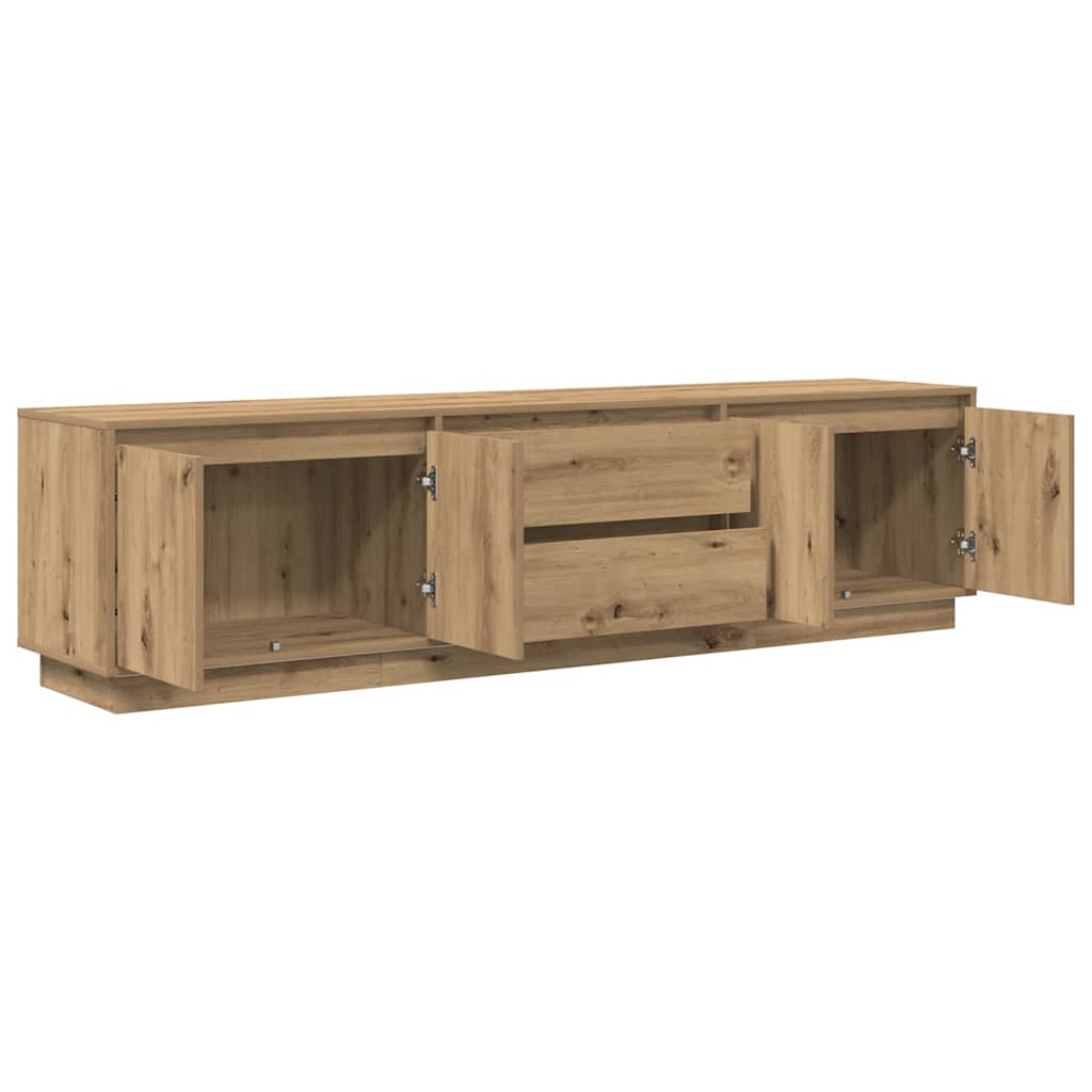 TV-Møbel Artisan Eik Tv-benk med LED-lys 193,5x41x50 cm