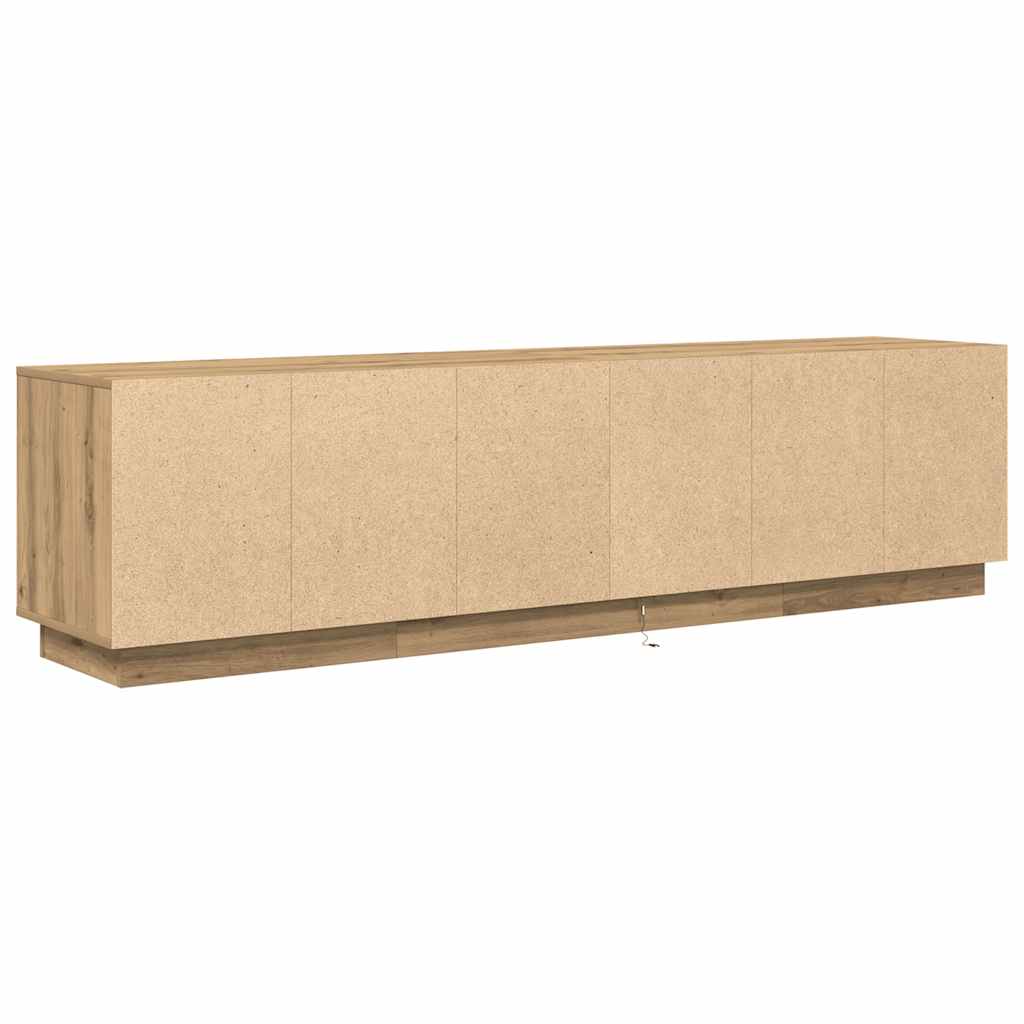 TV-Møbel Artisan Eik Tv-benk med LED-lys 193,5x41x50 cm