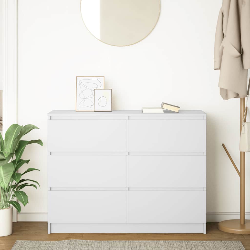 Skjenk hvit 100x35x76 cm konstruert tre