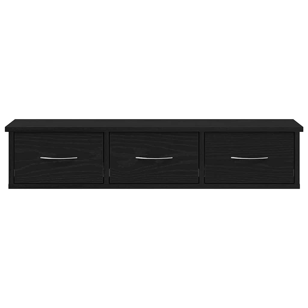 Veggskap svart eik 88x26x18,5 cm konstruert tre
