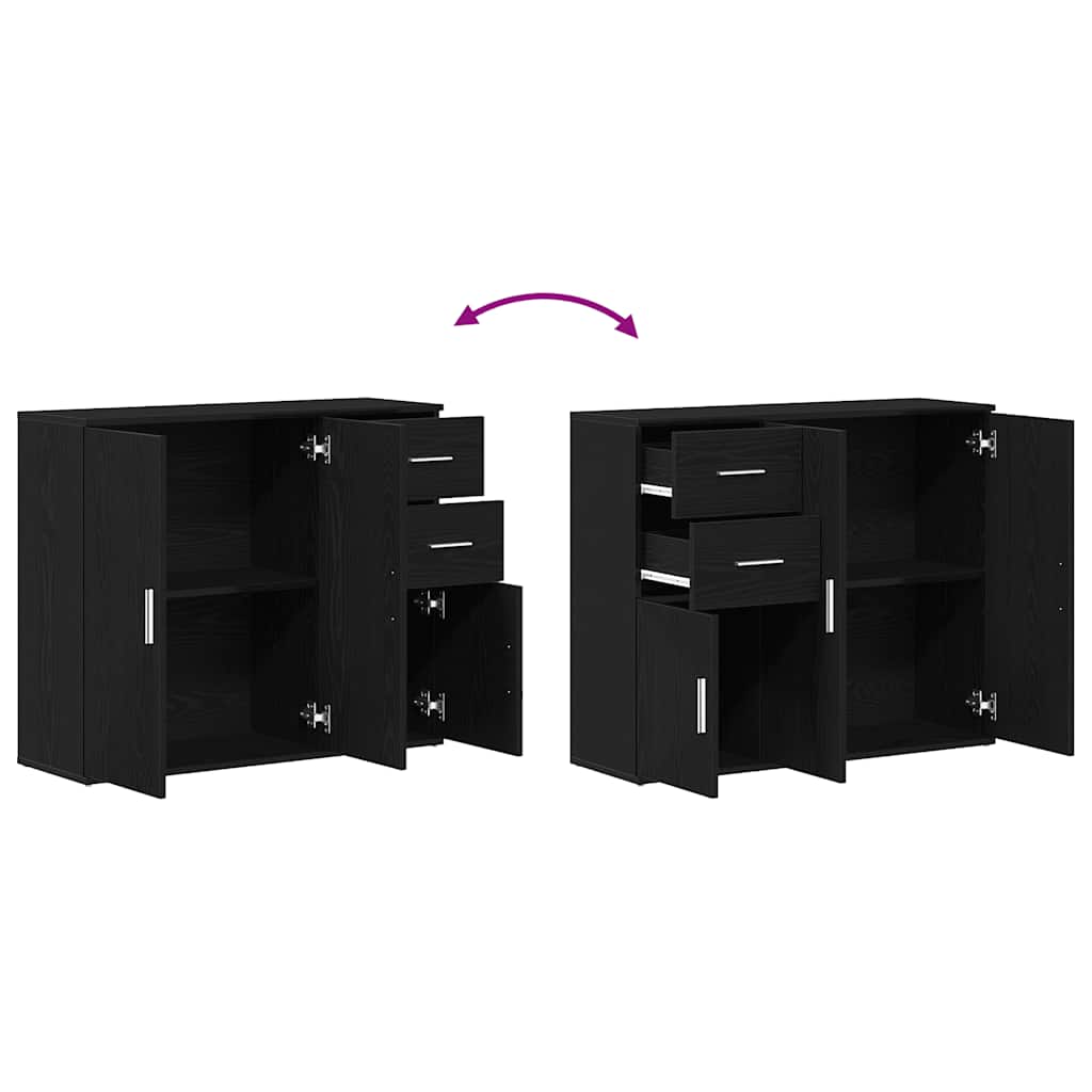 Skjenk Svart Eik 91x29,5x75 cm