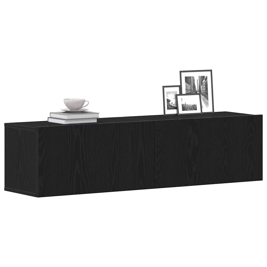 TV-Møbel Svart Eik TV-benk 120x30x30,5 cm