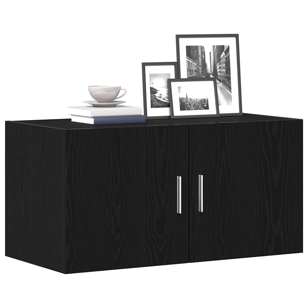 Veggskap svart eik 80x39x40 cm konstruert tre