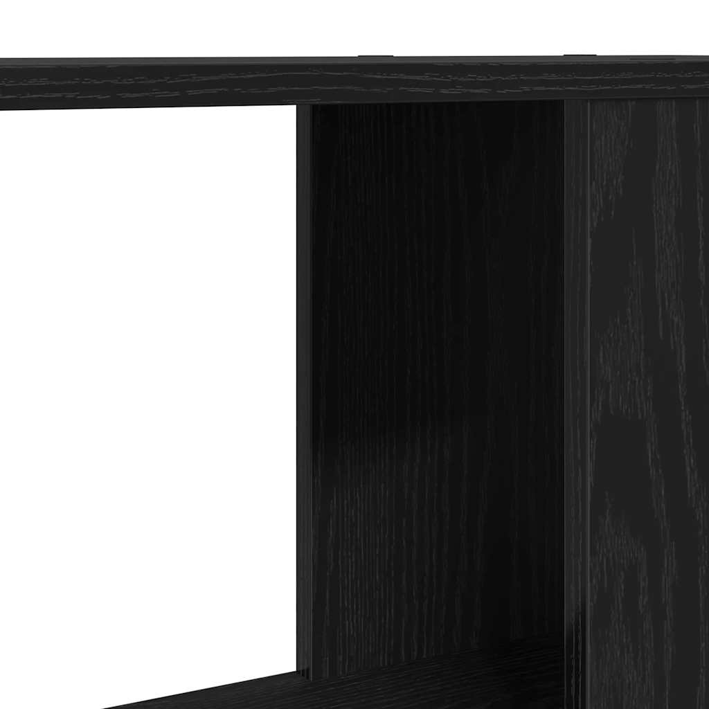 Bokhylle Svart Romdeler Eik 60x24x186 cm