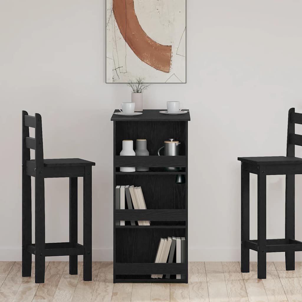 Barbord med oppbevaring svart eik 102x50x103,5 cm