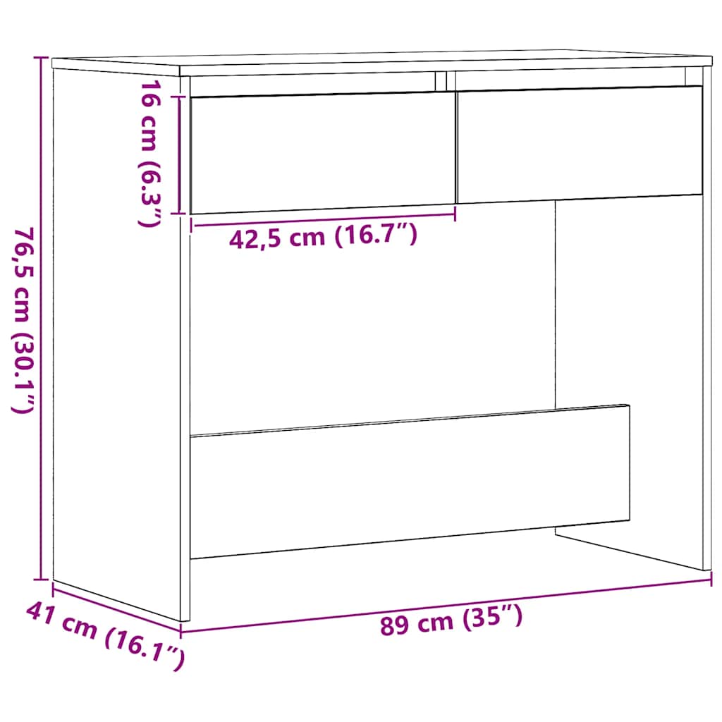 Avlastningsbord konsollbord Svart Eik 89x41x76,5 cm