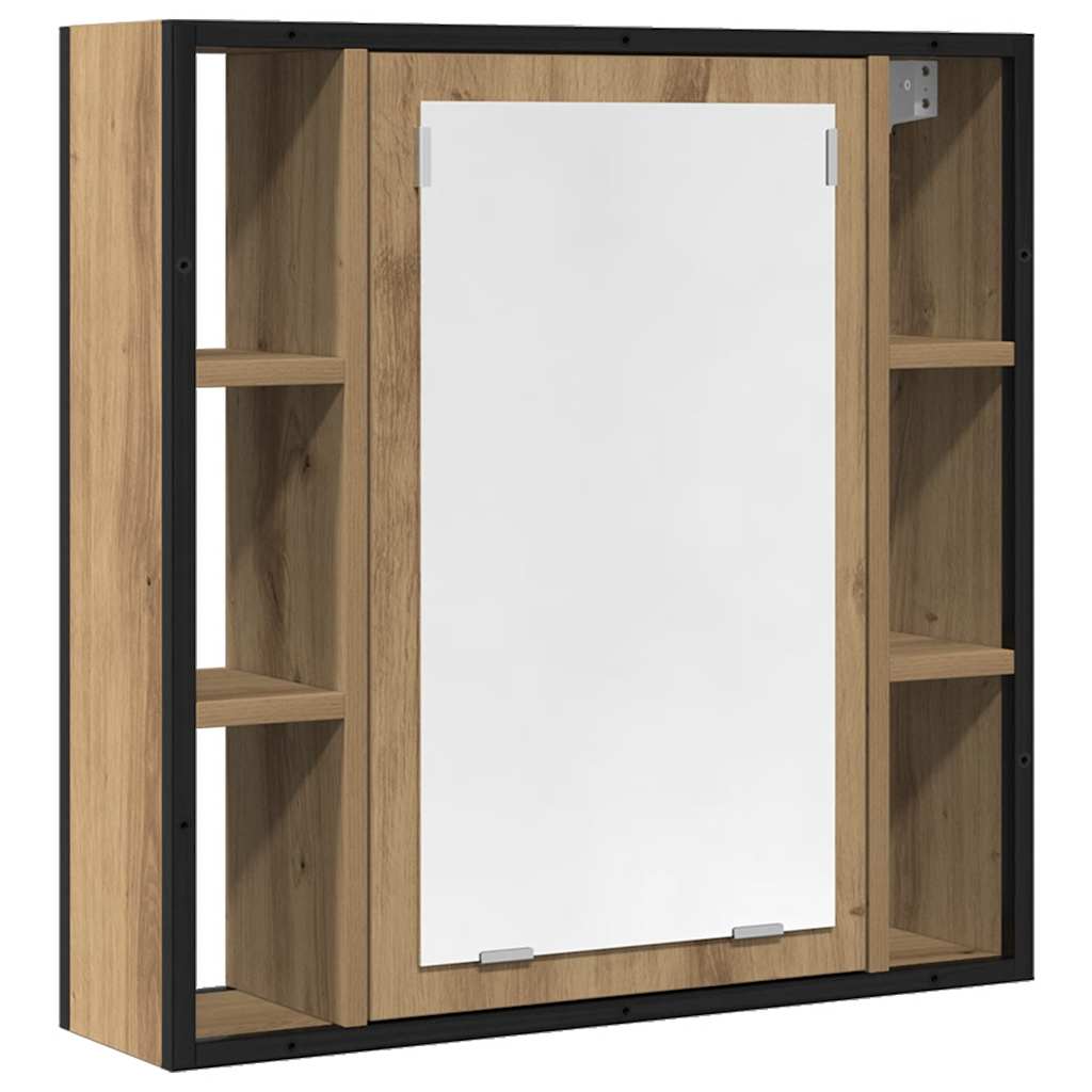Baderomsskap med speil artisan eik 60x16x60 cm konstruert tre