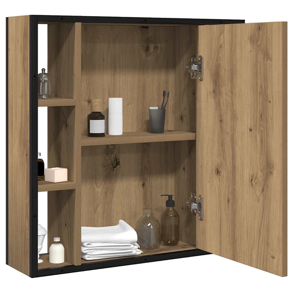 Baderomsskap med speil artisan eik 60x16x60 cm konstruert tre