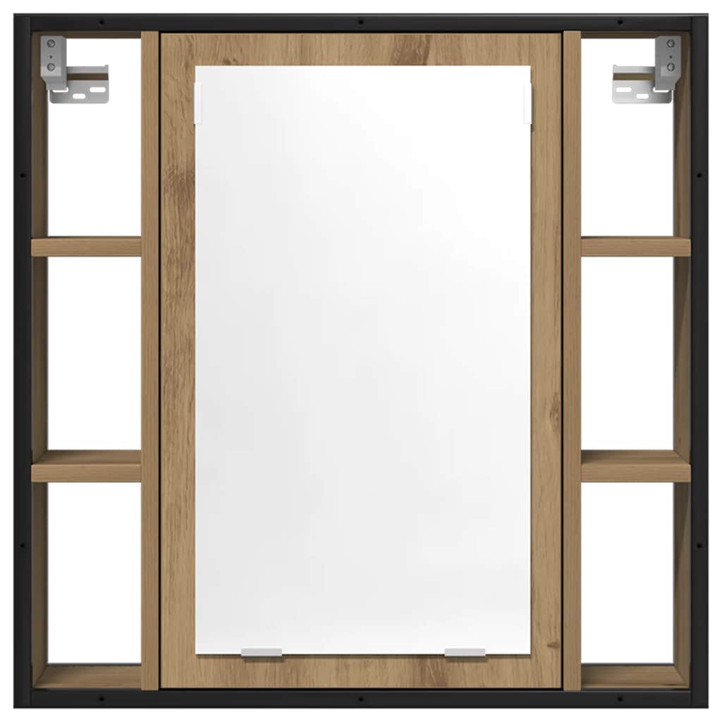 Baderomsskap med speil artisan eik 60x16x60 cm konstruert tre