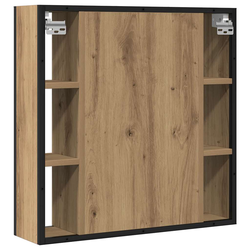 Baderomsskap med speil artisan eik 60x16x60 cm konstruert tre