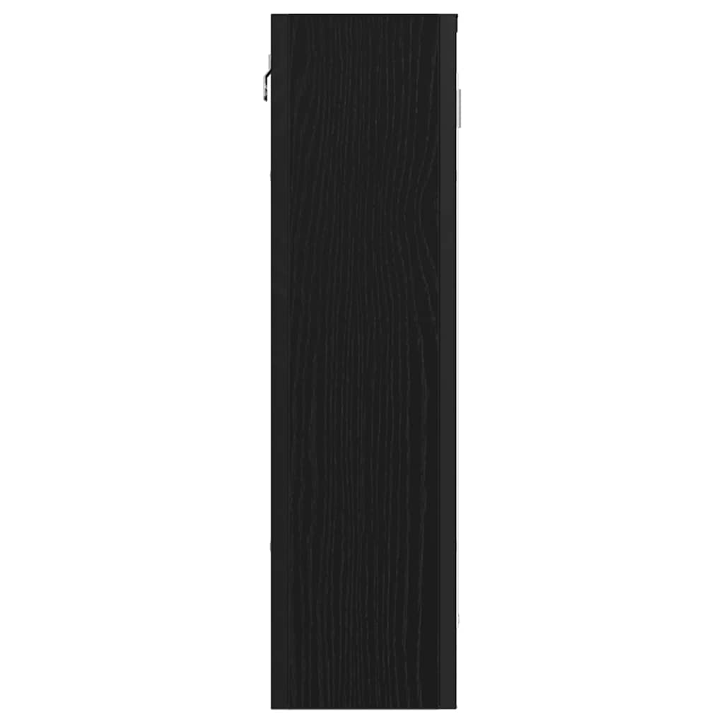 Baderomsskap med speil svart eik 60x16x60 cm konstruert tre