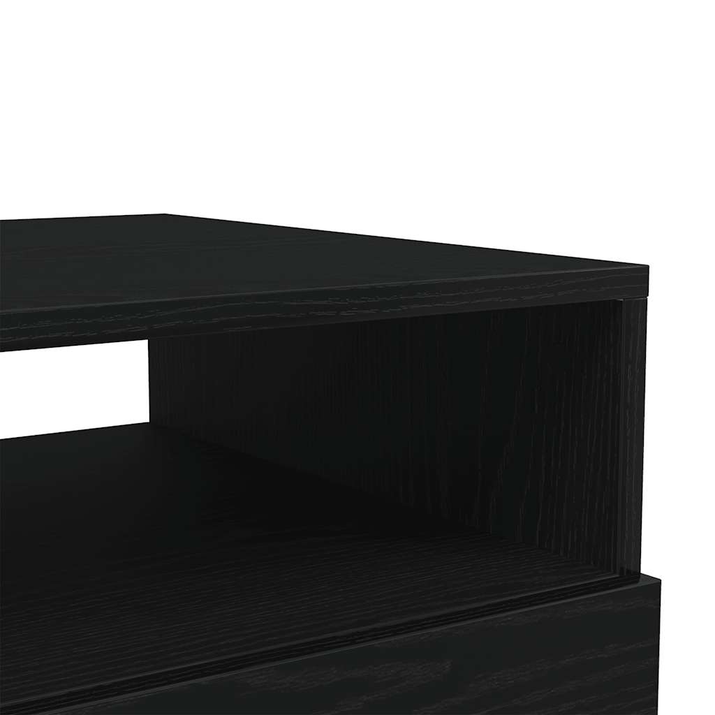 Salongbord Sofabord Svart med LED-lys Eik 50x49x40 cm