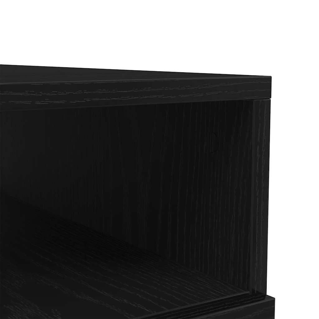 Salongbord Sofabord Svart med LED-lys Eik 90x49x40 cm