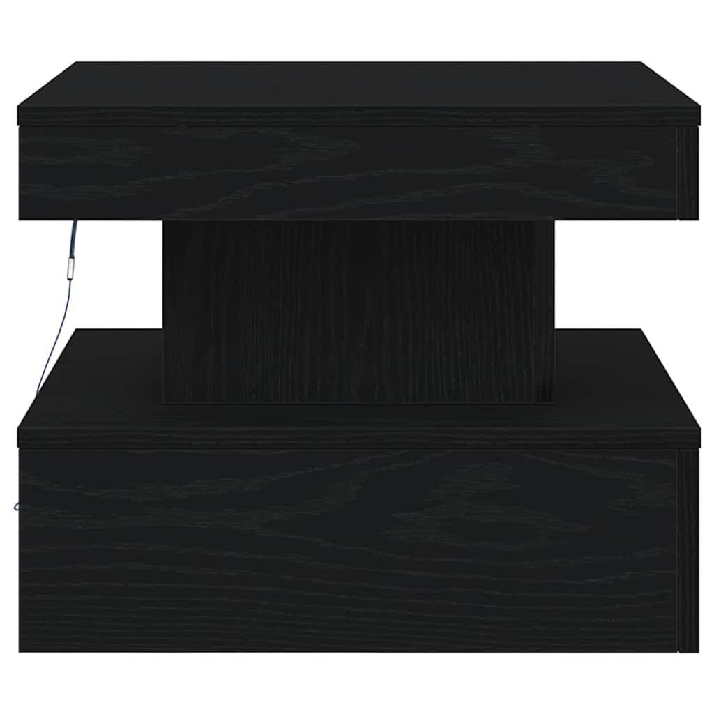 Salongbord Sofabord Svart med LED-lys 50x50x40 cm