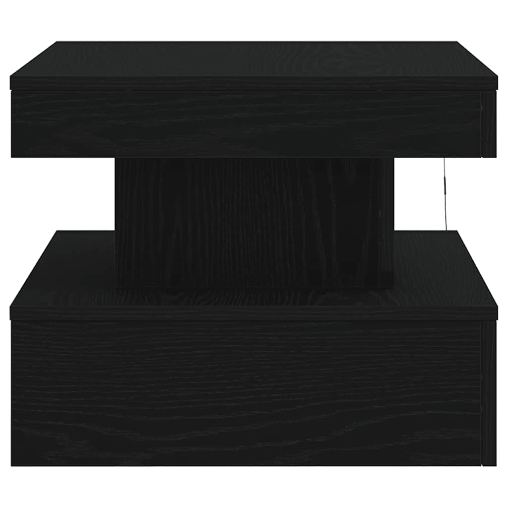 Salongbord Sofabord Svart med LED-lys 50x50x40 cm