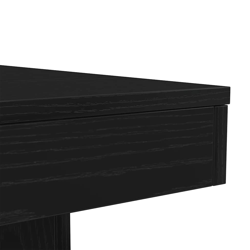 Salongbord Sofabord Svart med LED-lys Eik 90x50x40 cm