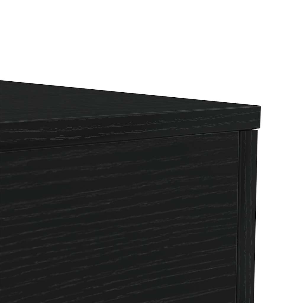 Salongbord Sofabord Svart med LED-lys Eik 50x50x40 cm