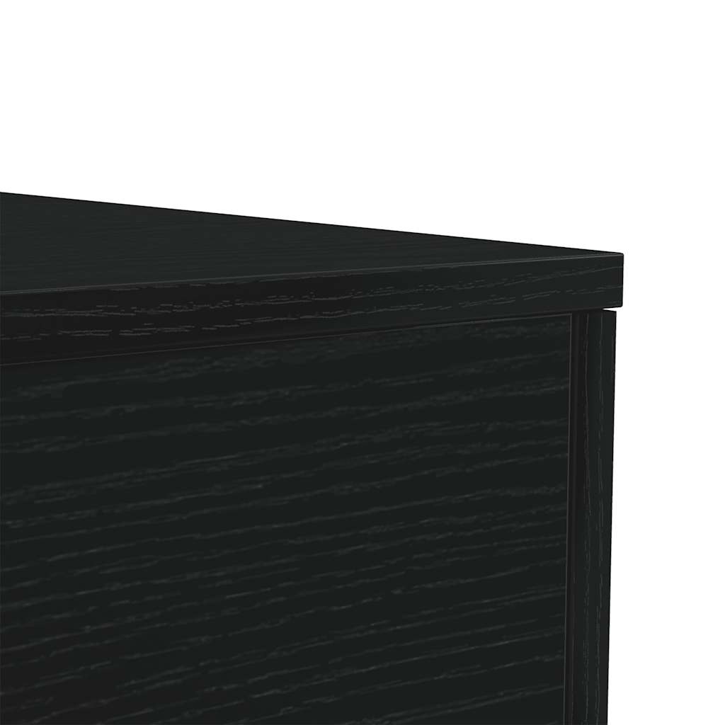 Salongbord Sofabord Svart med LED-lys Eik 90x50x40 cm